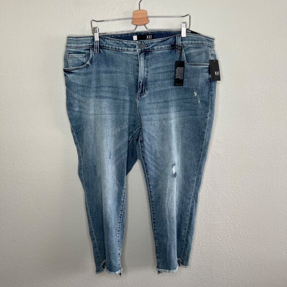 Kut Reese Ankle Straight Leg Medium Wash Blue Denim Jeans 22W - Picture 2 of 14